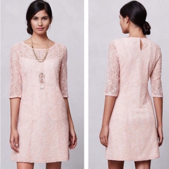 Anthropologie Dresses & Skirts - Anthropologie Maeve blush pink lace half sleeve